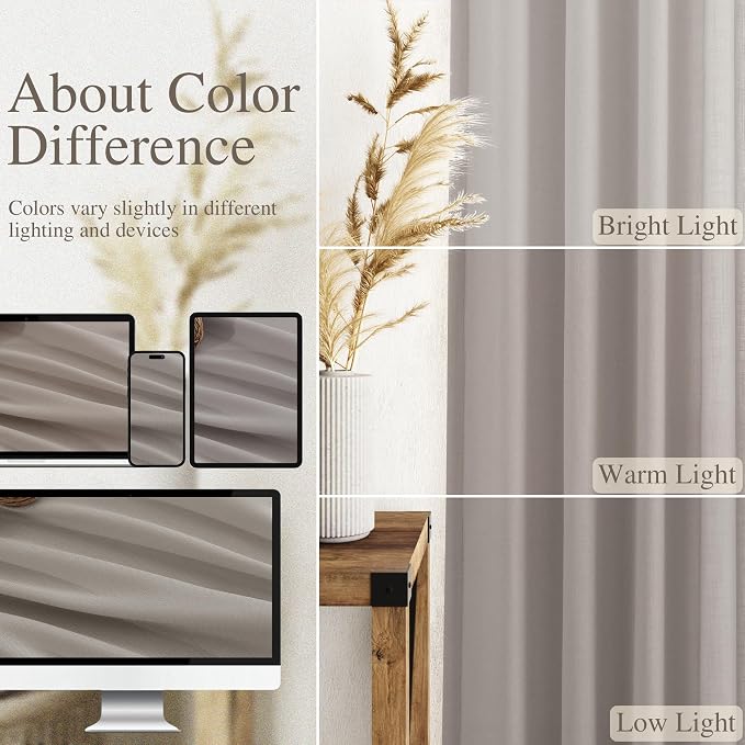 Stone Grey Linen Curtains 108 Inches Long - Image 3