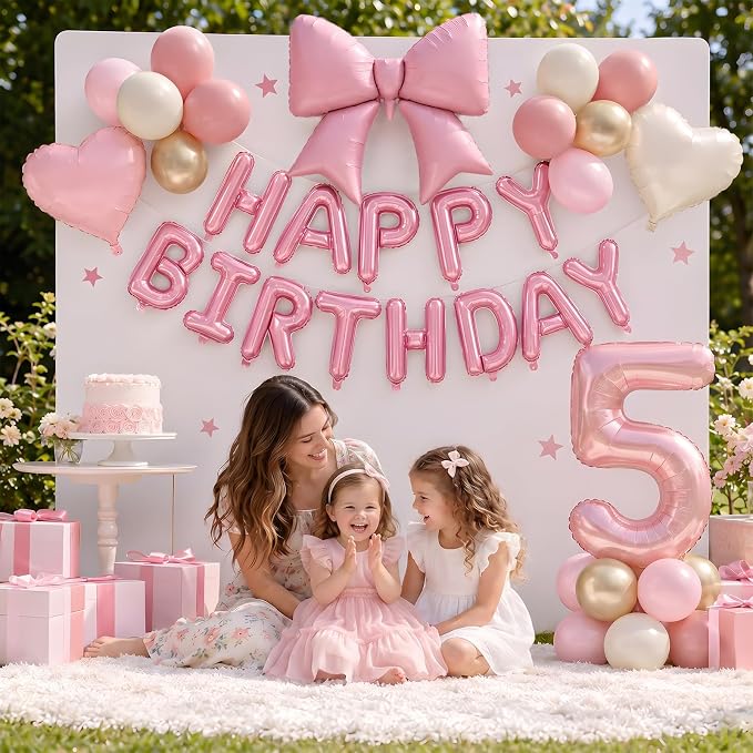 Dusty Pink Number 5 Balloon, 5th Birthday Decorations - Image 5