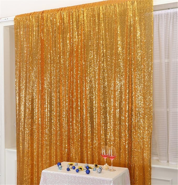 Eternal Beauty Yellow Gold 3mm Sequin Backdrop 10x10 Ft - Image 2