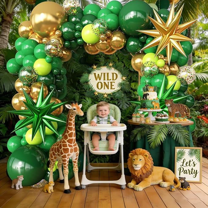 Green and Gold Balloons Garland Arch Kit - Image 7