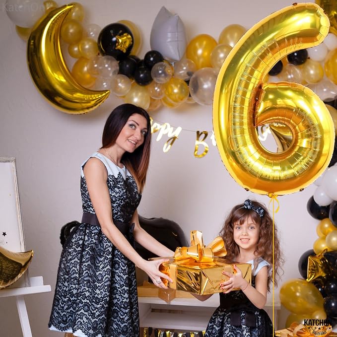 KatchOn Gold Number 6 Balloon 40 Inch, 6th Birthday Balloon | 6th Birthday - Image 5