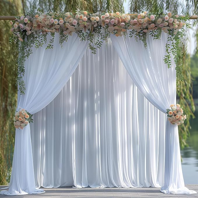 40x10ft Wrinkle Free White Backdrop Curtain - Image 8