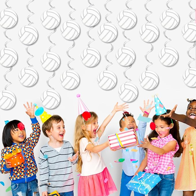 60pcs Volleyball Party Decorations Volleyball Value Foil Swirl Ceiling Hanging - Image 6