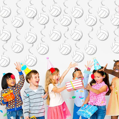 60pcs Volleyball Party Decorations Volleyball Value Foil Swirl Ceiling Hanging - Image 6