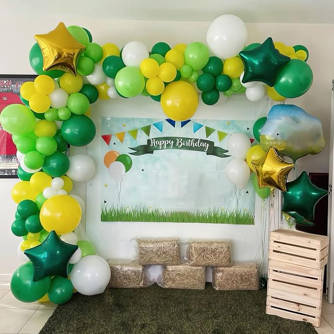Green and Yellow Balloons, Tractor Balloons Football Sport Theme Balloon - Image 5