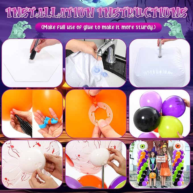 Kasyat 2 Set Halloween Eyeball Balloon Column Stand Kit - Image 4