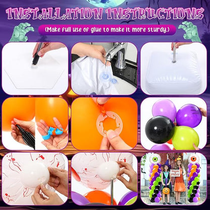 Kasyat 2 Set Halloween Eyeball Balloon Column Stand Kit - Image 4