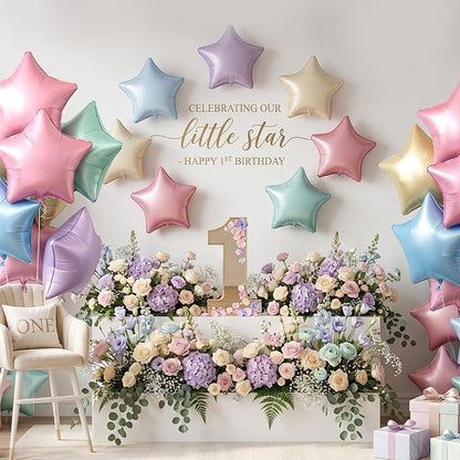 Pastel Star Balloons, 18 Inches Colorful Star Foil Balloon - Image 6