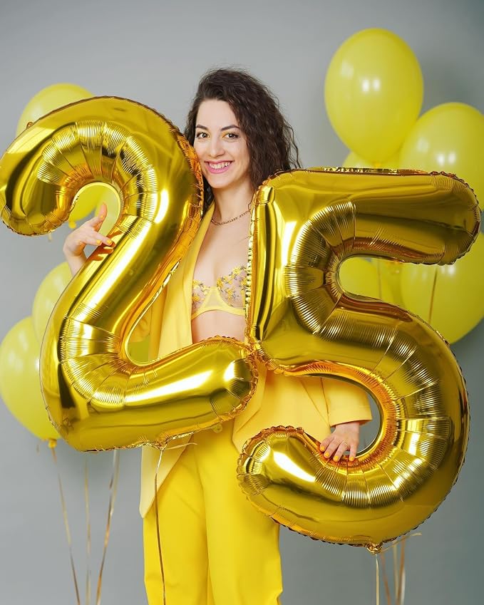 Gold 5 Balloon - Number Balloon 40 Inch, 5th Gold Birthday Decorations | Giant - Image 2