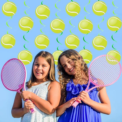 60pcs Tennis Party Foil Swirl Decorations Tennis Ball Ceiling Hanging Banners - Image 5