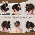 Large Wave Claw Clips for Thick Hair, 5-Pack 5.5“ Non-Slip Matte Hair Clips for Women, Big Hair Clips for Thick Hair (Ombré)