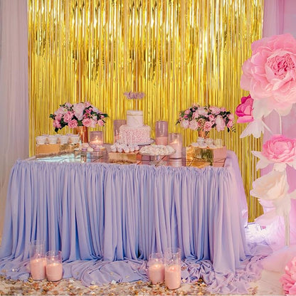 Crosize 4 Pack 3.3 x 9.9 ft Gold Foil Fringe Curtains Party Decorations - Image 5