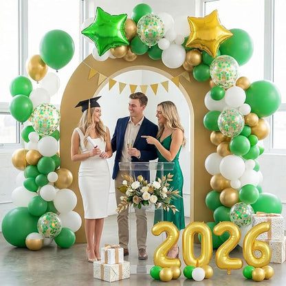 Paready Green Gold Graduation Balloons Garland Arch Kit, Grad Star Balloon - Image 6