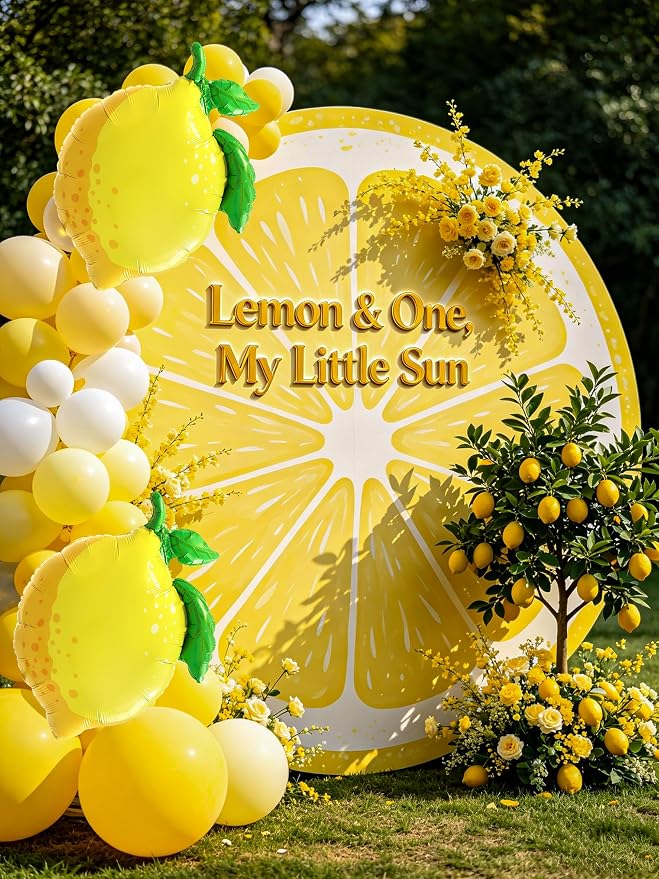 Lemon Party Decoration with Lemon Balloons Yellow Confetti Balloons - Image 2