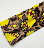 Soft Stretchy Headband, 3-in-1 Versatile Twist Style, One-Piece (Softball Hearts, Child)