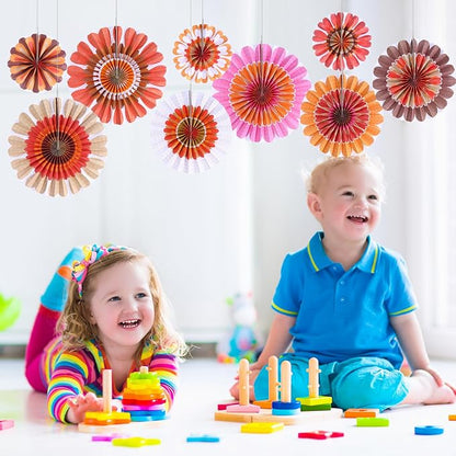 Outus Flower Hanging Decorations Summer Paper Fans Classroom Ceiling Wall Decor - Image 6