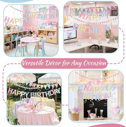 Kriyokiaa Pastel Happy Birthday Banner Set - Image 7