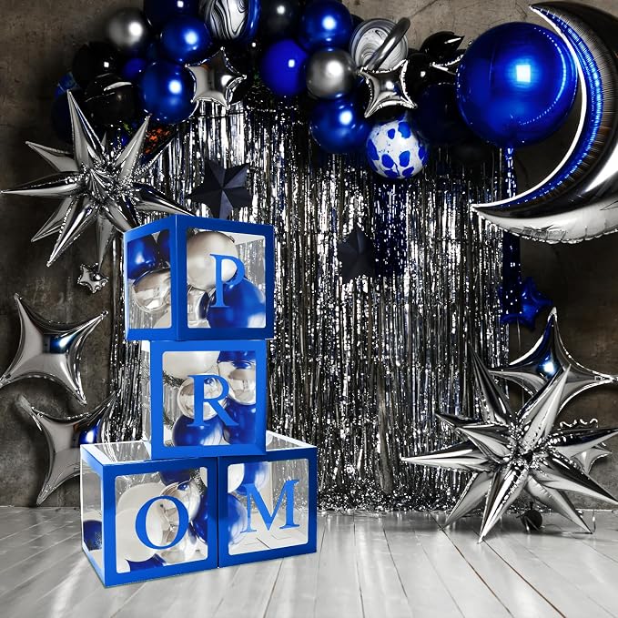 4 Pcs Prom Boxes with Letters 11.8 x 11.8 x 11.8 Inch Clear Balloon Boxes - Image 6
