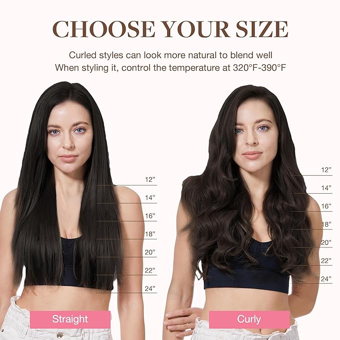 GOO GOO Clip in Hair Extensions Real Human Hair, Remy Human Hair Extensions Clip ins for Women, Natural Human Hair, 24inch 120g 7Pcs, 2A Light Brown