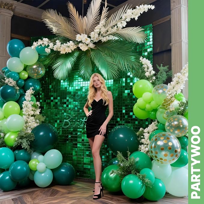 PartyWoo Green Balloons 66pcs Pack Light Green Latex Balloons | Lime Dark - Image 4