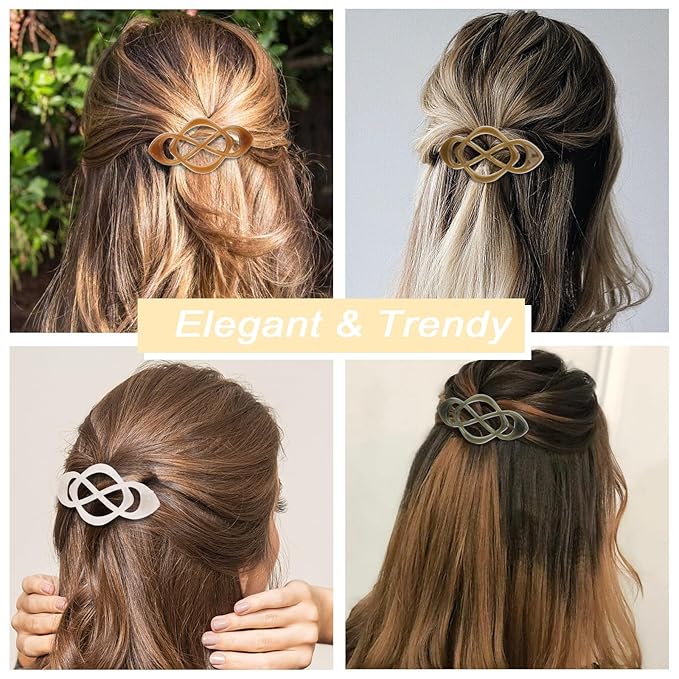 Hair Barrettes for Women 4packs Glossy Hair Clips French Hair Barrette Clip for Girls Vintage Hair Clips for Thick Thin Long Short Hair Stylish Hair Accessories for Women Girls