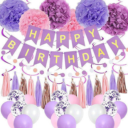 Purple Pink Birthday Party Decorations by pugkloy