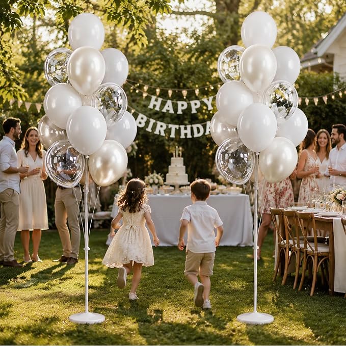 Pearl white Balloon Column Kit Set of 2 - Image 8