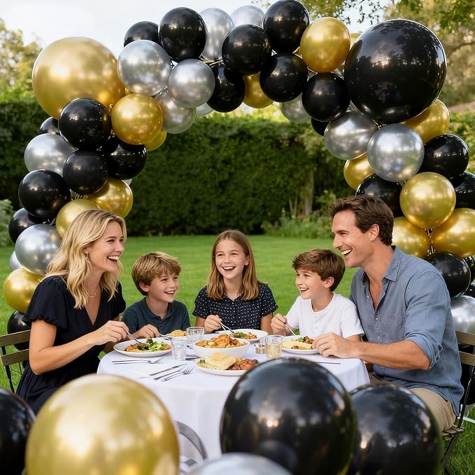 18 Inch Black Balloons 12 Pack Large Latex Party Balloons | Round Helium Balloon - Image 4