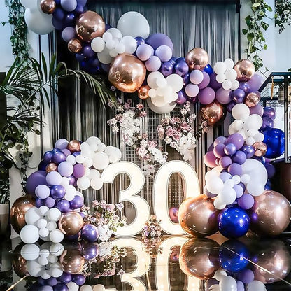PartyWoo Purple Balloons 50pcs Metallic Purple Chrome Color 5 Inch | Balloons - Image 3