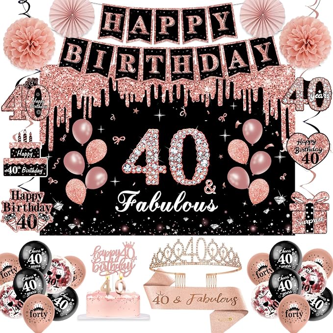 50Pcs 40th Birthday Decorations by Unknown