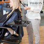 TASALON Salon Metal Tray Attached to Chair 360 Degree Rotation Barber Chair Tray for Dental, Cart with 2 Magnetic Bowls,Fully Adjustable Hairstylist for Barber Tattoo Tools