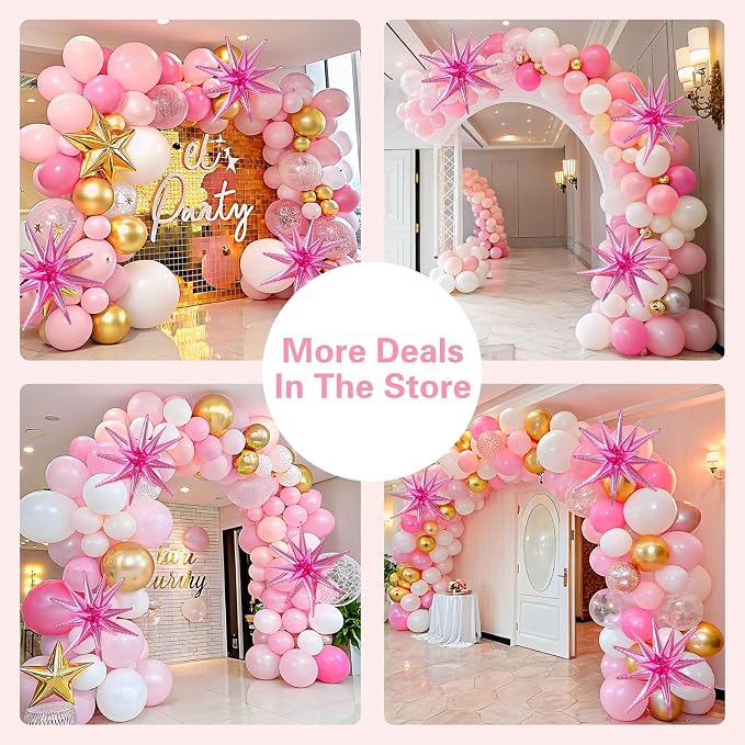 LOOLEY 137Pcs Pink and Gold Balloons Garland Arch Kit - Image 2