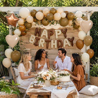 Cream Brown Birthday Decorations - Image 7