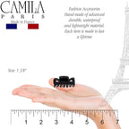 Camila Paris CP3027 French Hair Clip for Women, 1.5 inch Set of 2 Black Girls Hair Claw Clips Jaw Fashion Durable Styling Hair Accessories for Women, Strong Hold No Slip Grip, Made in France