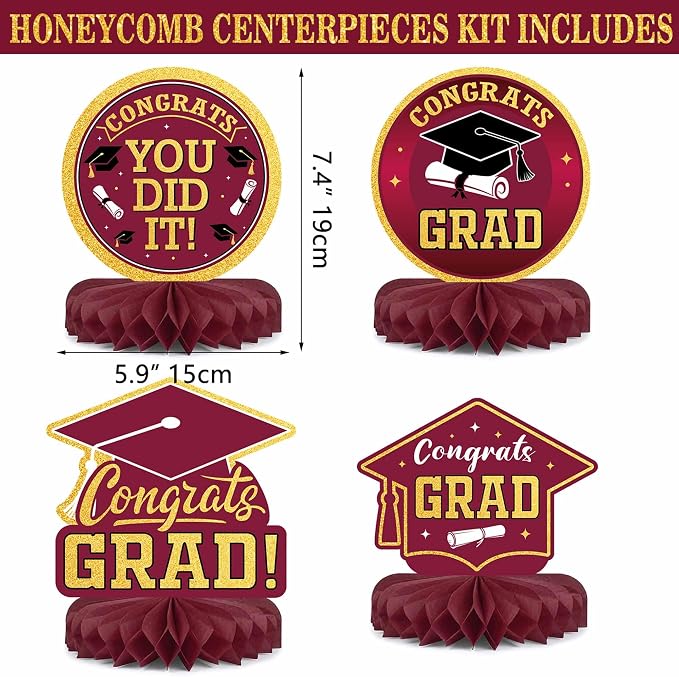 Graduation Decorations Class of 2026 Maroon and Gold Balloon Boxes - Image 4