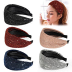 DORIS&JACKY Fashion 2.5 Inch Wide Lace Headbands Elastic Hairbands With Teeth Headwear Accessories For Women And Girls (Pattern 6-5PCS)