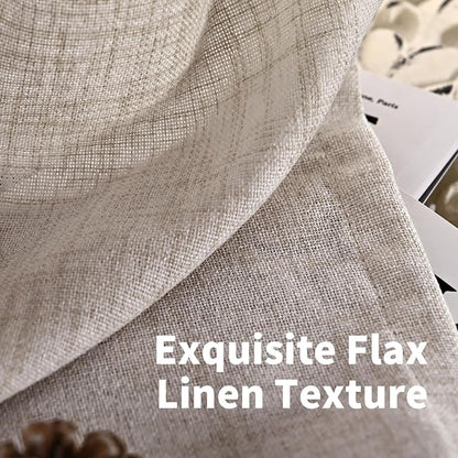 YoungsTex Natural Linen Kitchen Window Curtains 40 Inch Length - Image 5