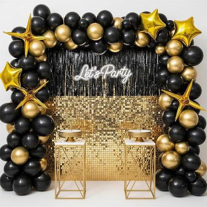RUBFAC Black and Gold Balloons, 2026 Graduation Decorations 130pcs Black Metal - Image 7