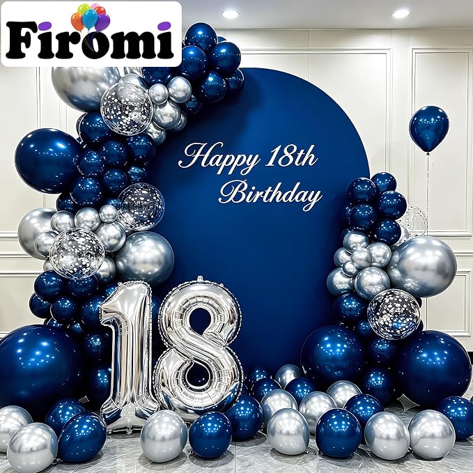FIROMI 18 Number Balloons 40-inch Silver Big Foil Mylar 81 Balloon Numbers | - Image 3