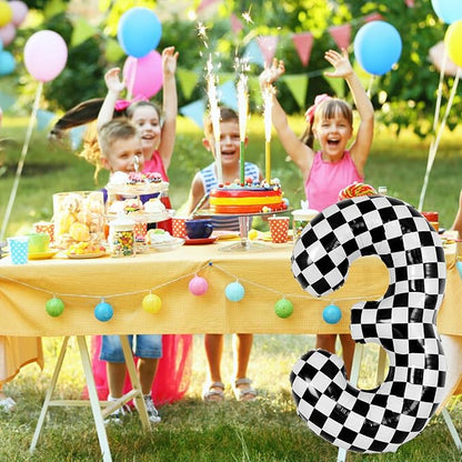 40 Inch Checkered Number Balloon - Image 4