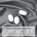 INFIIXSO Silk Pillow Cases 2 Pack Standard Size, Ultra Smooth & Soft Mulberry Silk Pillow Case for Hair and Skin, Breathable Cooling Silk Pillowcase with Hidden Zipper (Dark Grey, 20x26 Inches)