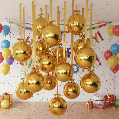 Jenaai 30 Set Round Foil Balloons Bulk 22 Inch 4d Metallic Giant Balloons Set - Image 4