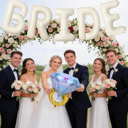 40inch Cream Bride Balloons Bachelorette, Bride To Be Bridal Shower Balloon - Image 5