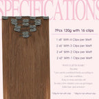 PINKPEARL Clip in Hair Extensions Real Human Hair, Remy Human Hair Extensions Clip ins for Women, Natural Human Hair, 16inch 120g 7Pcs, #33 Auburn(#33-16)