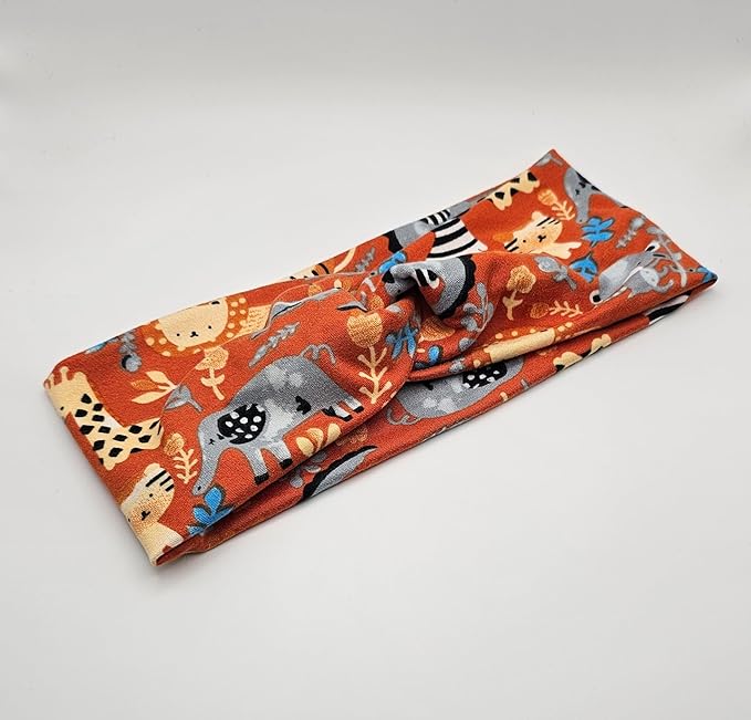 Soft Stretchy Headband, 3-in-1 Versatile Twist Style, One-Piece (Rusty Safari, Child)
