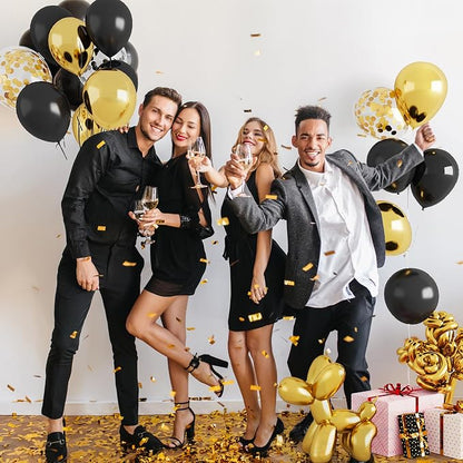 NiHome 237PCS Black and Gold Balloon Set, Includes Metallic, Confetti and - Image 4