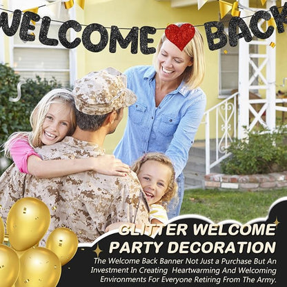 Fulmoon Pre Strung Welcome Back Glitter Banner First Day of School Party - Image 4