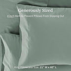 CALIFORNIA DESIGN DEN Luxuriously Soft Hotel Quality 600 Thread Count, 100% Cotton Set of 2 Cases, Crisp & Cool King Pillow Cases 2Pc, Set of 2, Fits King Pillows (Sage)