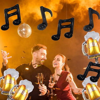 12 Piece Set Of Beer Balloons And Musical Note Balloons Made Of Foil Polyester - Image 4