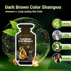 Herbishh Hair Shampoo with 3-in-1 Dye | PPD-Free | Easy Gray Coverage | Travel Size | 10 Sachets + 1 Argan Mask Pouch (Dark Brown)
